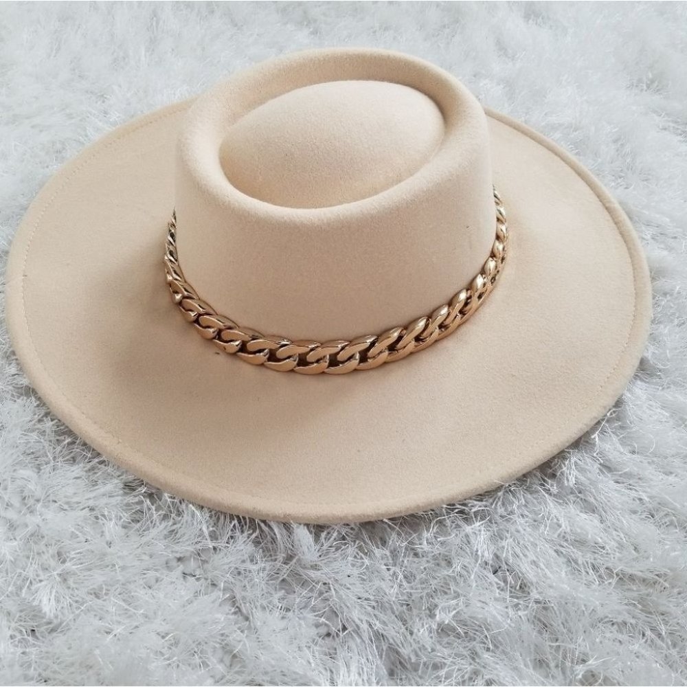 CLASSIC chain detailed Hat -ivory - Picture 9 of 10